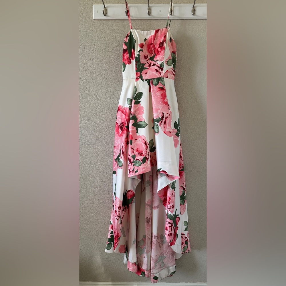 Junior girls’ floral high-low dress - size 5